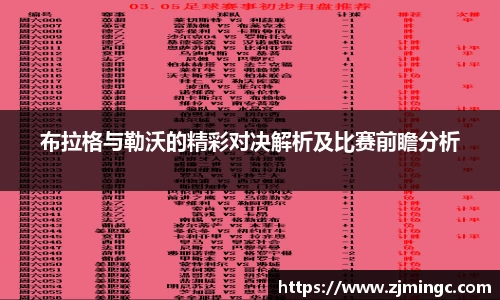 布拉格与勒沃的精彩对决解析及比赛前瞻分析